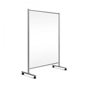 Image of Bi-Office Mobile Stand with Transparent Panel, Acrylic, Aluminium Frame 1200 x 1800 mm
