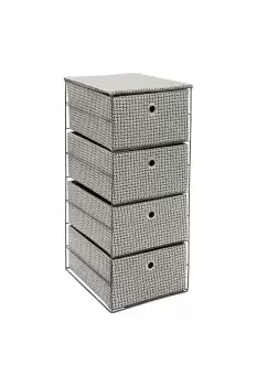 image of JVL Silva 4 Drawer Wide Fabric Storage Tower