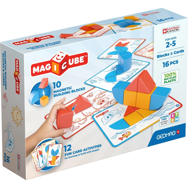Image of Geomag Magicube Blocks And Cards - 16 Magnetic Pieces, Multi 302