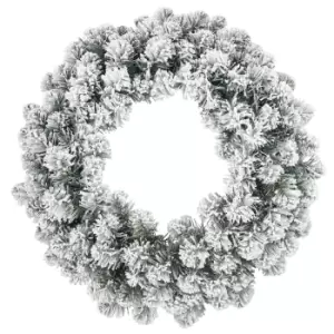 Image of 24" Decorative Collection Christmas Wreath Snowy Effect Green