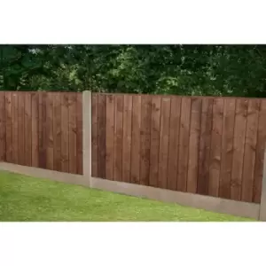 Image of Forest Garden Pressure Treated Brown Closeboard Fence Panel 6' x 3' (4 Pack) in Dark Brown Timber