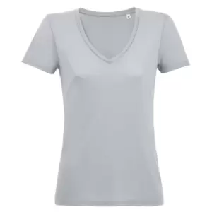 Image of SOLS Womens/Ladies Motion V Neck T-Shirt (L) (Pure Grey)