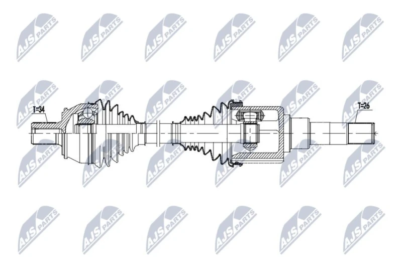Image of NTY NPW-ME-183 Drive shaft Front Axle Left Drive Shaft (13)