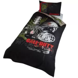 Image of Call Of Duty Warning Duvet Set (Double) (Black/Green)
