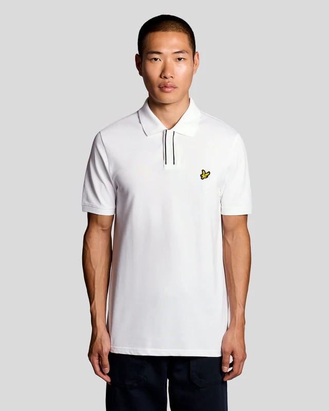 Image of Lyle & Scott Mens Placket Tipped Polo Shirt in White
