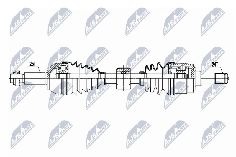 Image of NTY NPW-MZ-106 Drive shaft Manual Transmission, Front Axle Left Drive Shaft (13)
