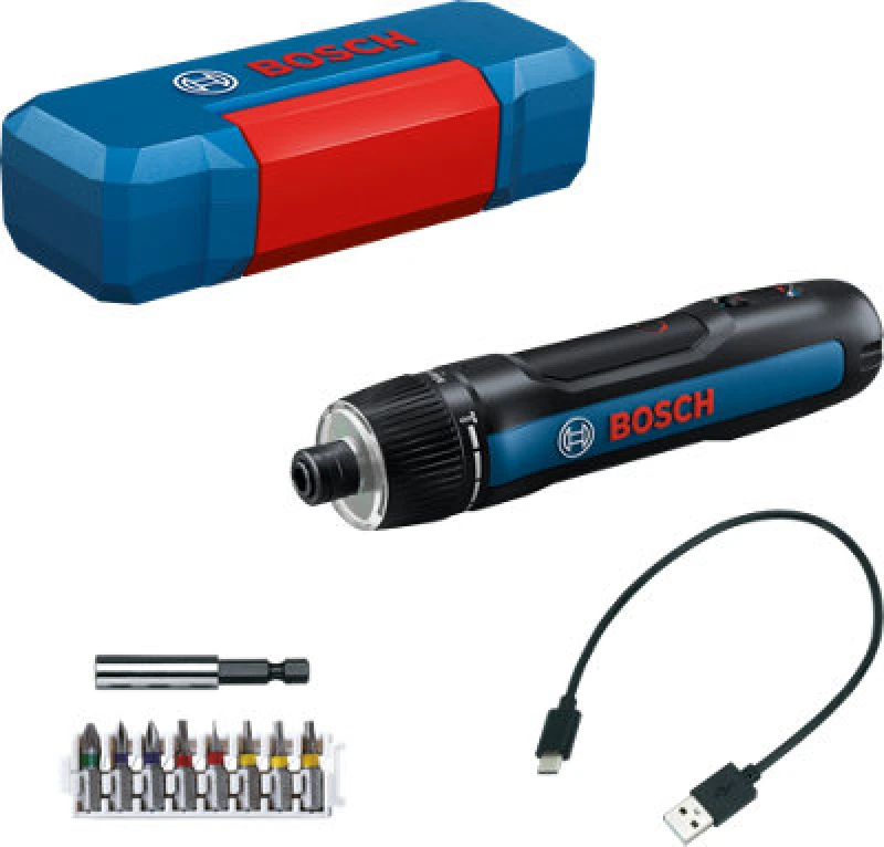 Image of Bosch GO Cordless Screwdriver and 8 Piece Screwdriver Bit Set 06019H2201