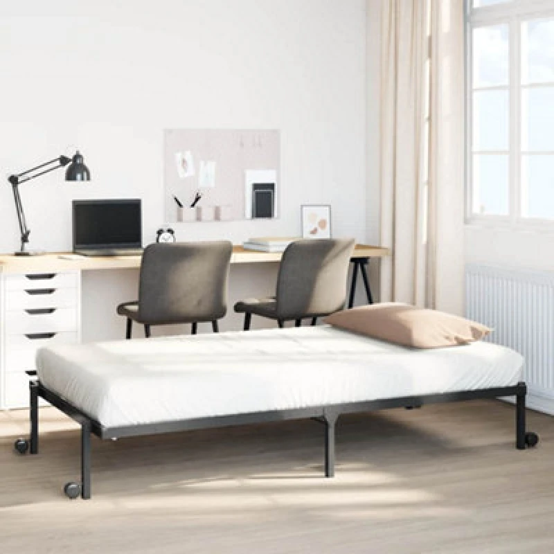 Image of Vidaxl Bed Frame Without Mattress Foldable Black 90X190 Cm Steel