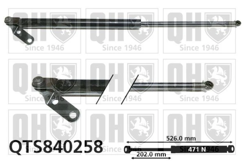 Image of QUINTON HAZELL Tailgate strut QUINTON HAZELL QTS840258