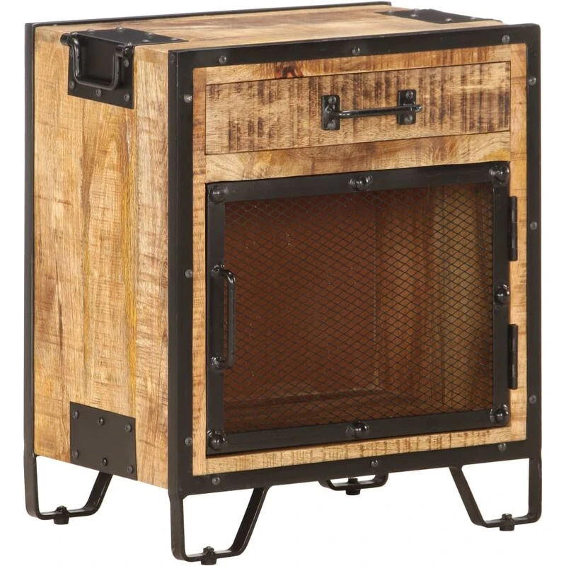 Image of VIDAXL Bedside Cabinet 43x30x51cm Solid Rough Mango Wood Vidaxl 8719883792408