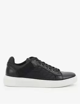 Image of Barbour International Emperor Leather Mix Trainers, Black, Size 10, Men