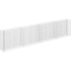 image of Vidaxl - Gabion Raised Bed Galvanised Steel 360x30x90cm Silver