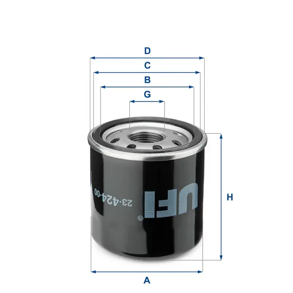 image of UFI 23.424.00 Oil Filter Oil Spin-On