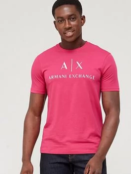 Image of Armani Exchange Classic Logo T-Shirt – Pink, Size L, Men