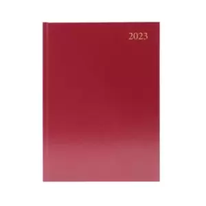 Image of Desk Diary Day Per Page A4 Burgundy 2023 KFA41BG23