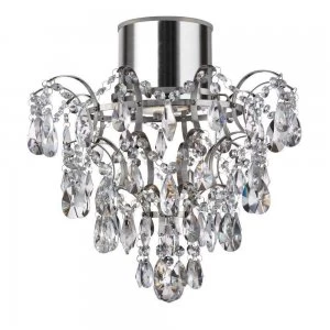 image of 1 Light Bathroom Chandelier Chrome, K5 Crystals IP44, GU10