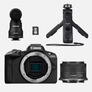 Image of Canon EOS R50 Mirrorless Camera Vlogger Kit, Black