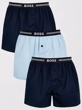 Image of BOSS Bodywear 3 Pack Woven Boxer, Dark Blue, Size L, Men