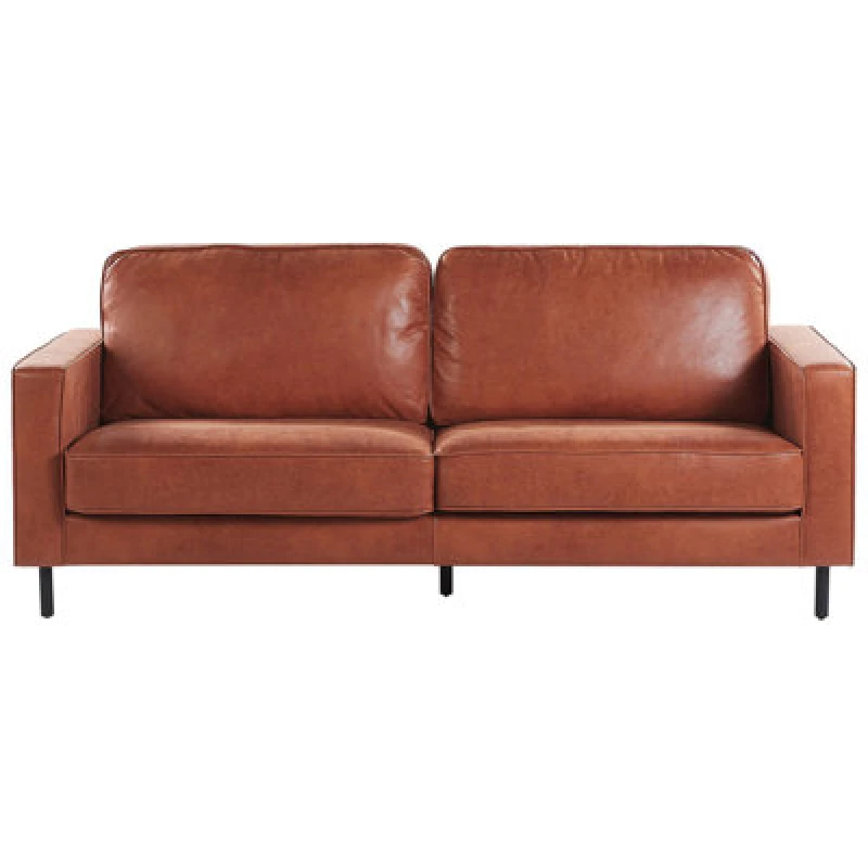 Image of Beliani Sofa 3 Seater Savalen Faux Leather Golden Brown