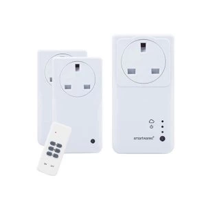 image of Byron SmartHome Remote Control WiFi Socket Set With App 3 Piece