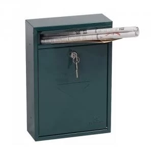 image of Phoenix Letra Front Loading Mail Box MB0116KG in Green with Key Lock