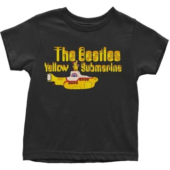 Image of The Beatles - Yellow Submarine Logo & Sub Kids 12 Months T-Shirt - Black