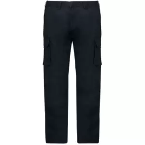 image of Kariban Adults Unisex Multi-Pocket Cargo Trousers (36R) (Black) - Black