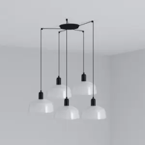 Image of Faro Tatawin Medium 5 Light White Cluster Drop Pendant Lamp