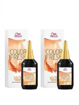 Image of Wella Wella Professionals Color Fresh Semi-Permanent Colour Lightest Gold Central Blonde 75ml Duo Pack