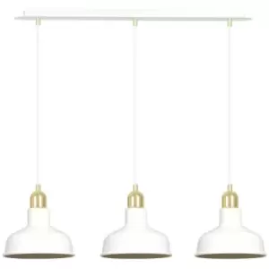 Image of Emibig Ibor White Bar Pendant Ceiling Light 3x E27