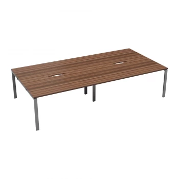 image of CB 4 Person Bench 1400 x 800 - Dark Walnut Top and Silver Legs