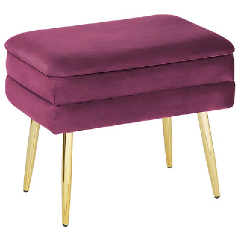 Image of Beliani Storage Bench Odessa Velvet Burgundy