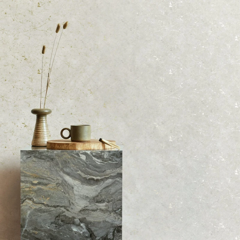 Image of Superfresco Easy Gilded Plaster Stone Pale Gold Textured Plain Wallpaper
