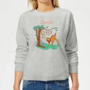 Image of Disney Bambi Tilted Up Womens Sweatshirt - Grey - L