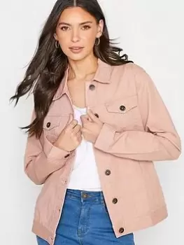 image of Long Tall Sally Denim Jacket - Pale Pink, Size 18, Women