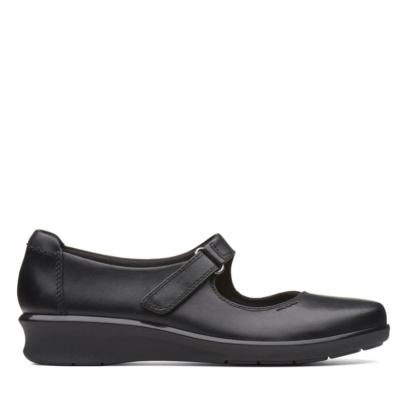 Image of Clarks Clarks Women Hope Henley Black Leather Mary Jane Size: 5-Standard Fit Black 5-Standard Fit Female 5050409048504