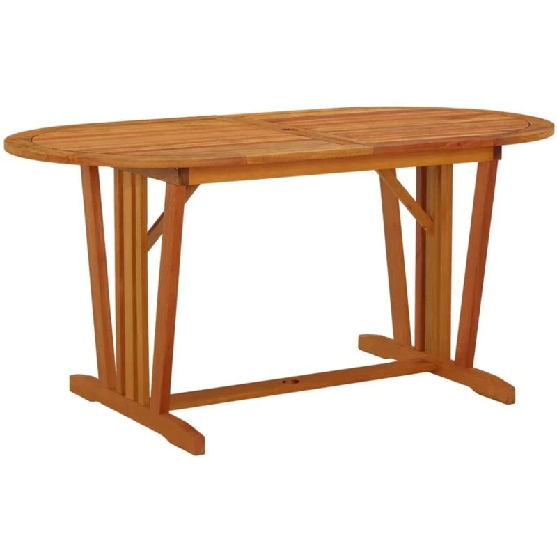 Image of vidaXL Garden Table 160x85x75cm Solid Wood Eucalyptus, Brown 316071
