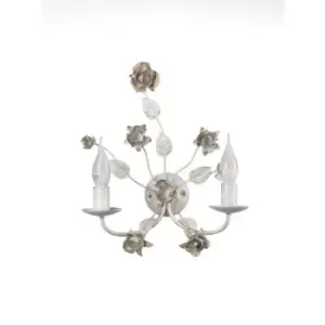 image of Onli Carolina 2 Light Flower Design Candle Wall Lamp, Ivory