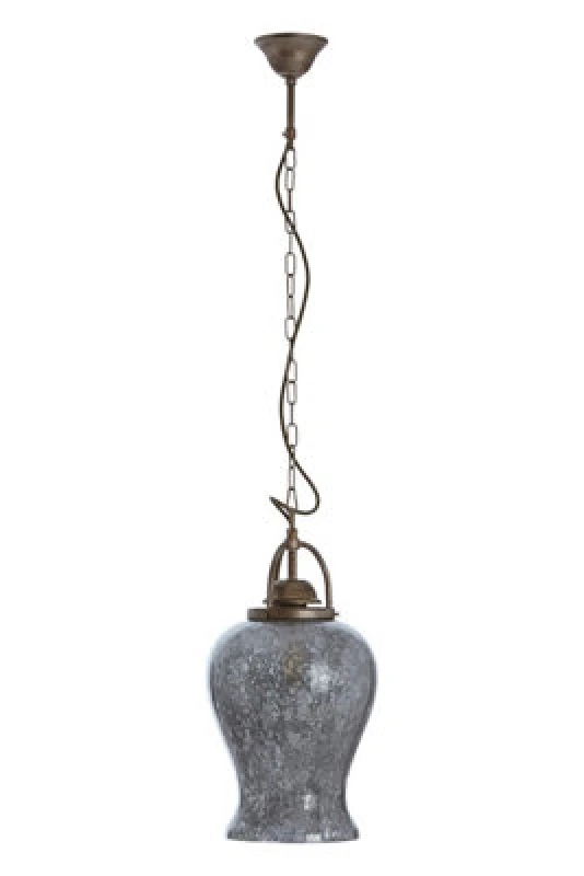 Image of Orsina Antique Silver Finish Pendant Light, Rustic Mirrored Glass Hanging Light For Dining Room Or Hallway