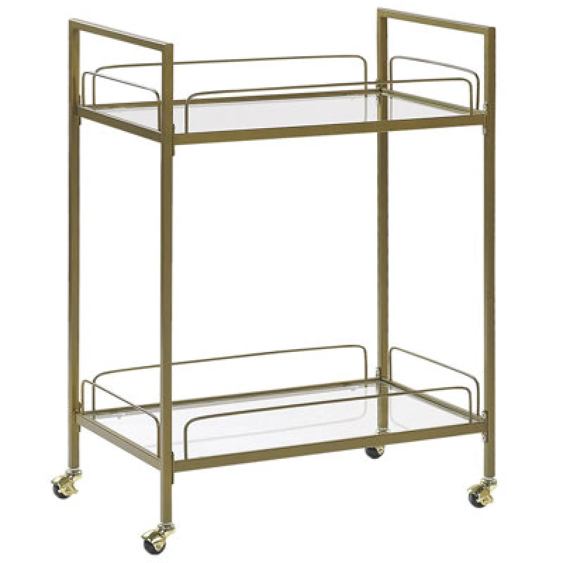 Image of Beliani Kitchen Trolley Veneta Metal Gold