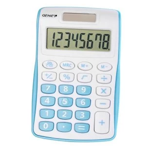 Image of Genie 120B Pocket Calculator 8 Digit Blue