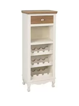 image of Lpd Furniture Juliette Wine Rack With Storage - White/Oak