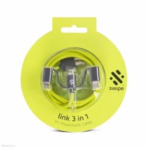 Image of Swipe Link - 3in1 Cable 1m Green