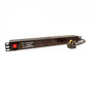 Image of Dynamode PDU-6WS-H-SP-1U-3M power distribution unit (PDU) Black 6 AC outlet(s)