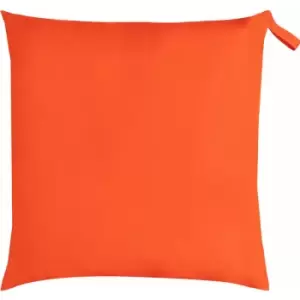 Image of Plain Vibrant 100% UV & Water Resistant Outdoor Floor Cushion Cover, Orange, 70 x 70 Cm - Furn