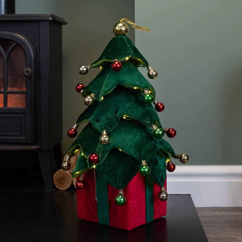 Image of 49cm Battery Powered Light up Christmas Tree with Baubles and Warm White LEDs