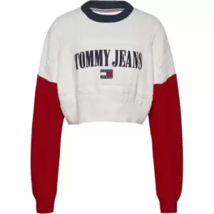Image of Tommy Jeans Rlxd Crop Archive Sweater - Red