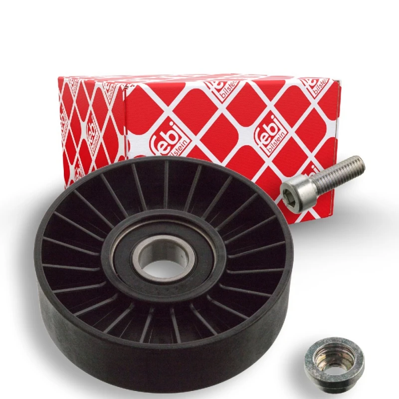 Image of FEBI BILSTEIN 17544 Idler Pulley with screw Plastic Deflection/Guide Pulley,v-ribbed belt (312)