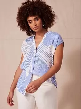 Image of Mint Velvet Blue Juniper Resort Shirt, Blue, Size S, Women