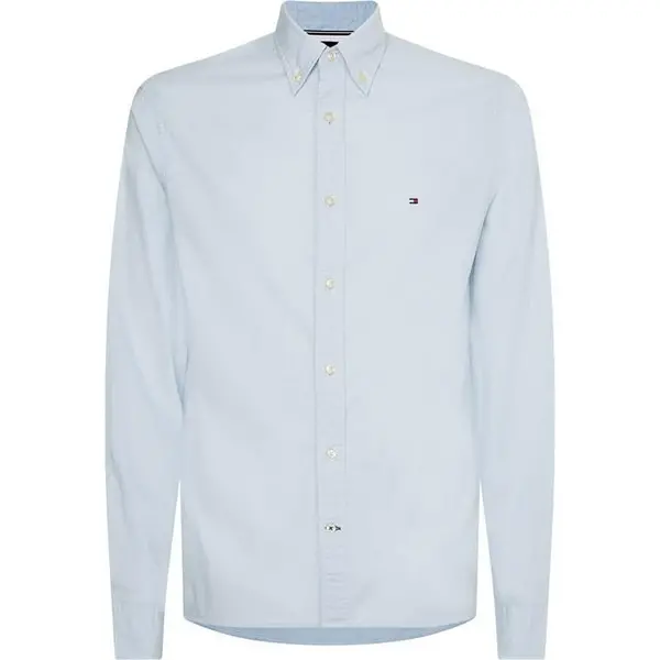 Image of Tommy Hilfiger Core 1985 Long Sleeve Oxford Shirt - Blue 2XL